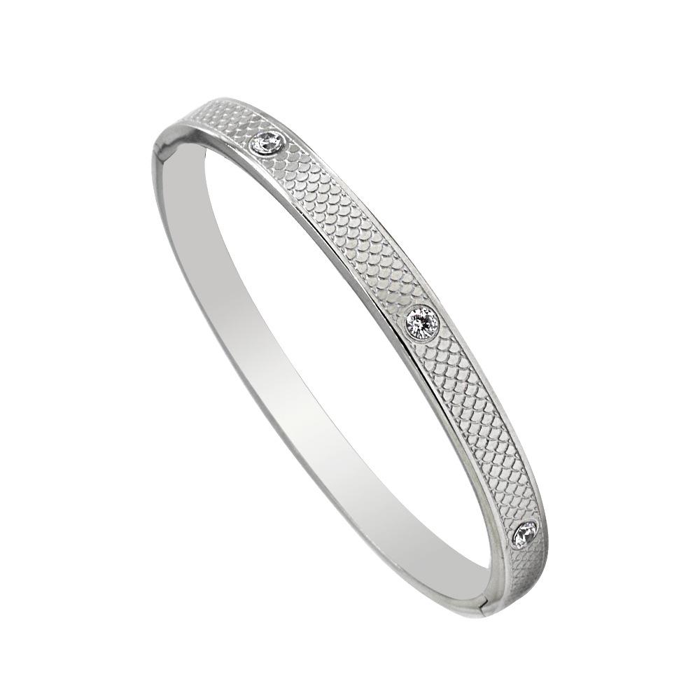 INS Style Light Luxury Gold Titanium Steel Bracelet with Diamond and Zircon - European & American Fashion Versatile Design.