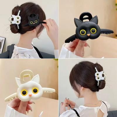 Cartoon Cat Hairpin for Women Black White Design Hair Clips Fashion Cute Claws Clip Fashion Hair Accessories Girls Gift