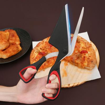 Pizza Scissors, Non-Stick Pizza Scissors with Firm Grip Base, Food Grade Stainless Steel Pizza Cutter, Multifunctional Food Slicer & Pizza Server