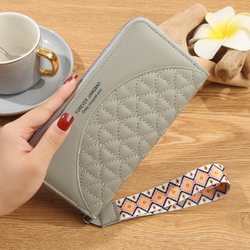 Damen Geldbörse Damen Lang Damen Clutch Tasche Handy Tasche Einzelner Reißverschluss Geldbörse Große Kapazität Kartenfach