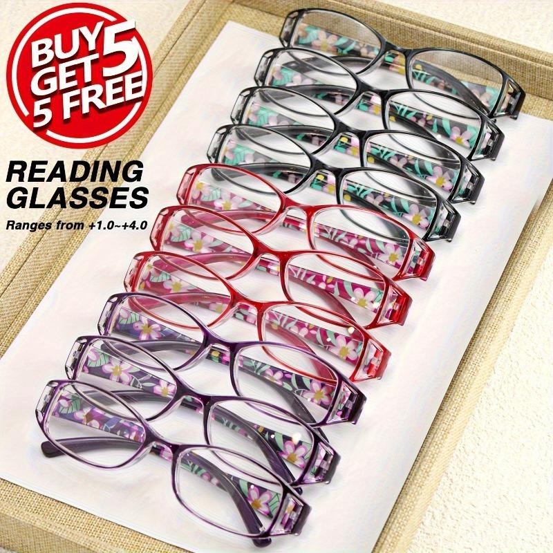 10pcs Printed Presbyopia Glasses for Elegant Women
