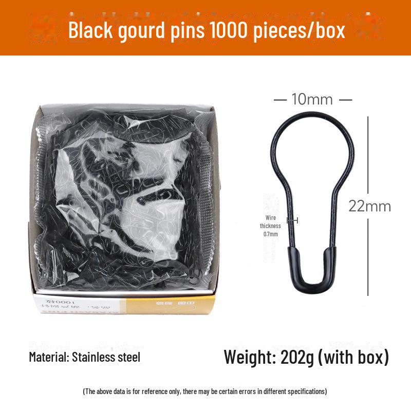Gourd-Shaped Metal Safety Pins: Iron, Copper, Stainless Steel In Gold, Silver, Black - Clothing Tags/Small Pin Buckles