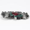 Drop shipping Flame Skull Rose Flower Pattern Buckle Fashion Belt Double Skull Head Heavy Metal Rock style