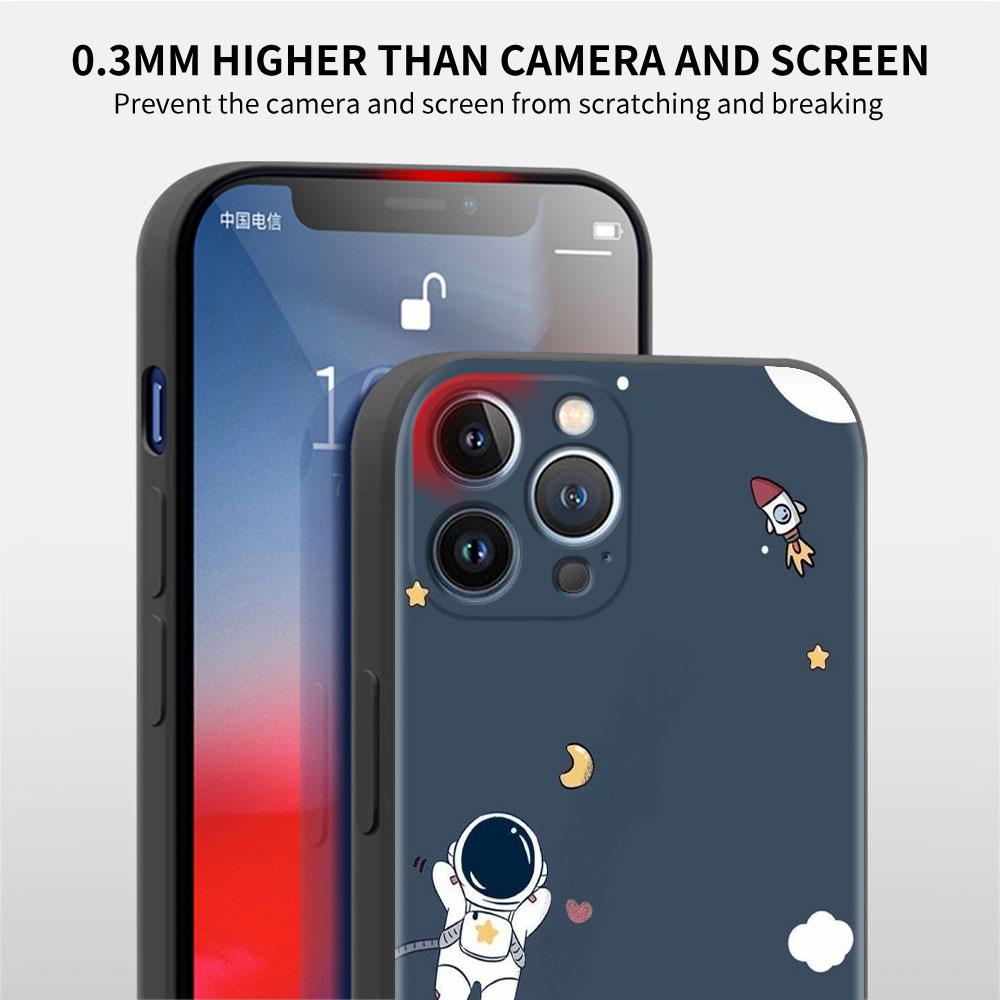 Astronaut Universe Funda Case For Apple iPhone 14 11 13 12 Pro 7 XR X XS Max 8 Plus 6 6S 14Pro Black Soft Phone Shell