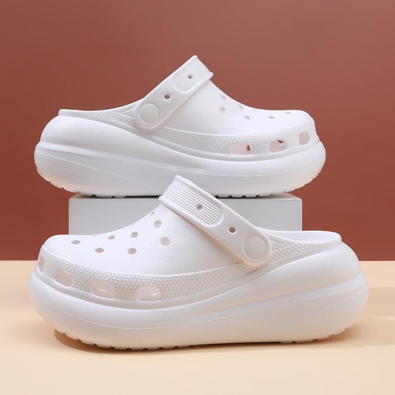 

Plain board puff hole shoes women s summer wear platform sandals soft-soled beach slippers new 35-36 білий