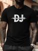 Grote Maat Heren Nieuwigheid DJ Print T-shirt, Casual Mode Tee, Street Style Korte Mouw Ronde Hals Shirt