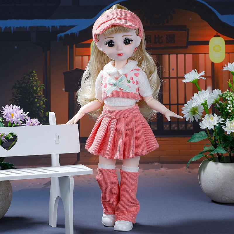 

30 см толстая кукла 6 очков Bjd принцесса костюм одежда Лолита юбка платье игрушка девочка кукла 30cm