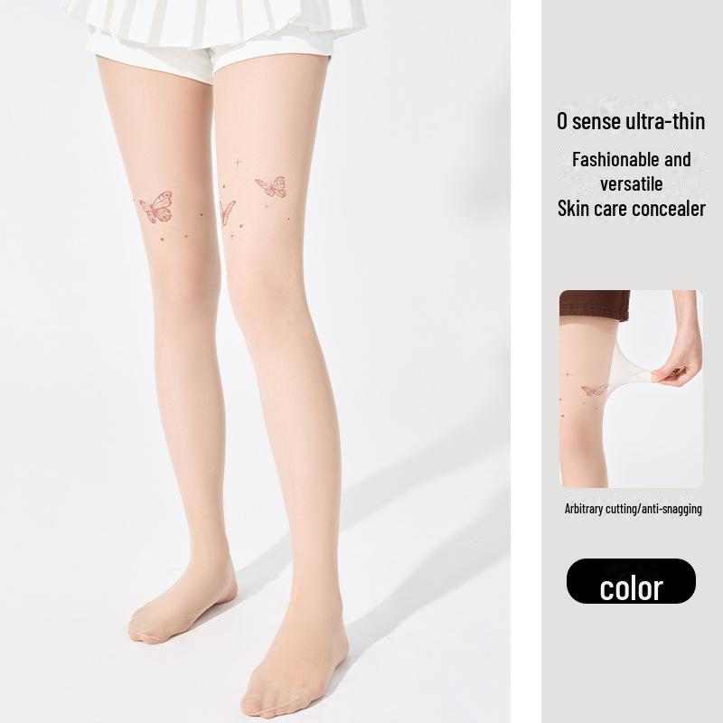 

Женские чулки с защитой от зацепления и татуировок — прочные, легко режутся, колготки на весну/лето с рисунком в виде белых бабочек, защитой от ультрафиолета и уходом за кожей.