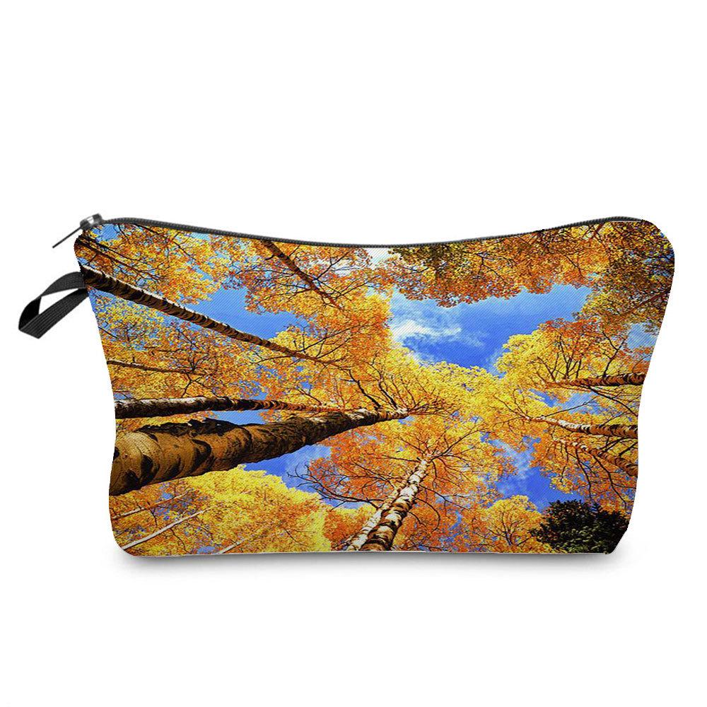 Damen Blumenmuster Kosmetiktasche Toilettenartikel Organizer Reiseaufbewahrungskoffer 6757