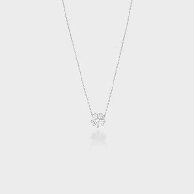925 Silver Crystal Clover Women's Silver Necklace