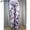 BITCED 15 Color Women Casual Elastic Waist Plus Size Print Long Trousers Straight Loose Long Pants Haren