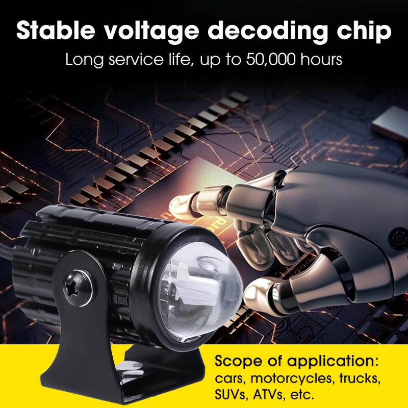 Waterproof Dual Color Small Steel Cannon LED  Bright Car and Motorcycle Headlights Electric Vehicle LED Lamp Auto Headlight Bulb