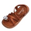 Girls' Sandals Clip Feet Summer New Children's Shoes Little Girls Water Diamond Fashionable Princess Shoes Beach Shoes Tide