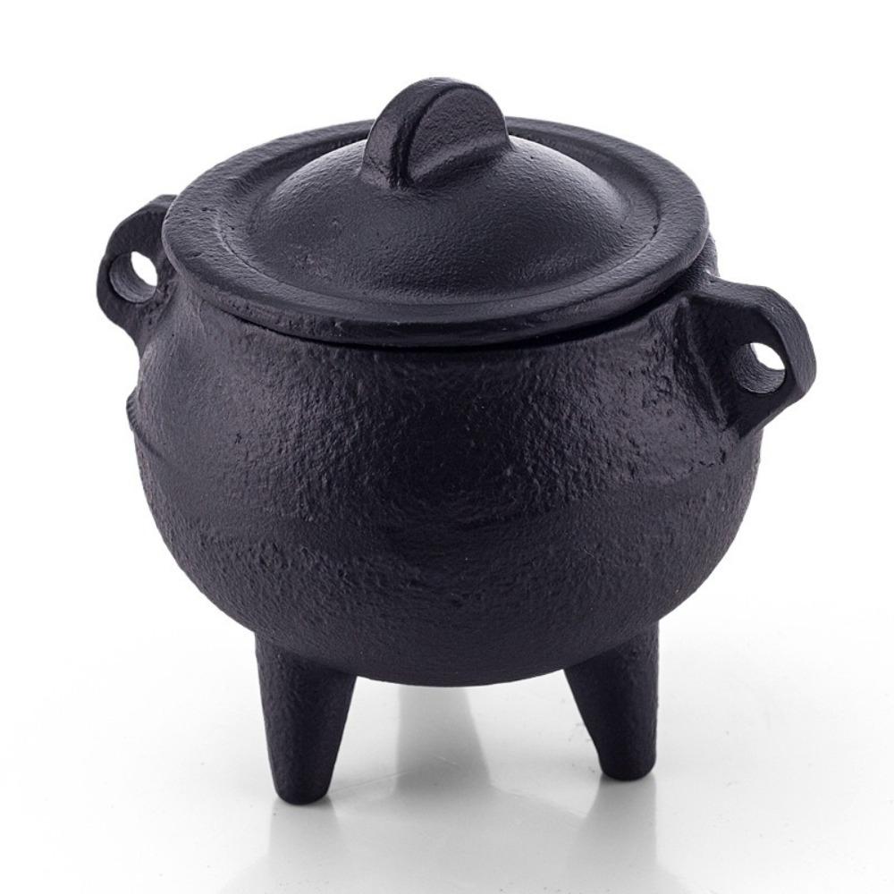 Retro Cast Iron Stove Small Three Legs Pot Creative Incense Stick Stove  Meditation Ritual чёрный