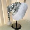 Christmas Hats for Holiday Celebration Festival Props Hat All Age Small Large Sequined Santa Caps Party Gathering Headwear