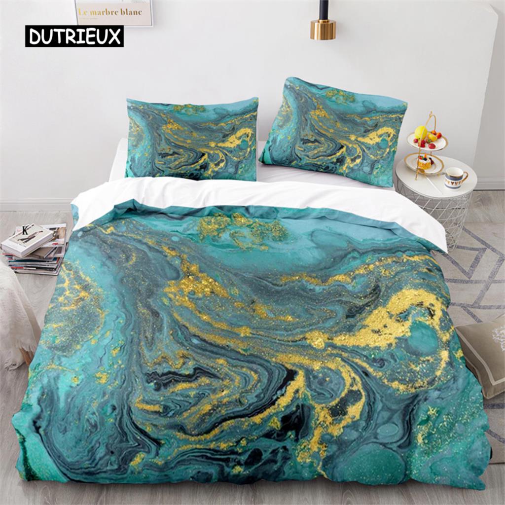 

Colorful Marble Printed Pattern Bedspread Cover Package Microfiber Geometric Art Abstract Bed Cover Package King Dimension Queen Size For Girls Kids EU single(135x200cm)
