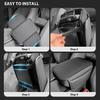 Car Armrest Cushion Universal Elbow Support Cushion Universal Arm Rest Box Pad with Both Side Storage Bag Interior PU Leather