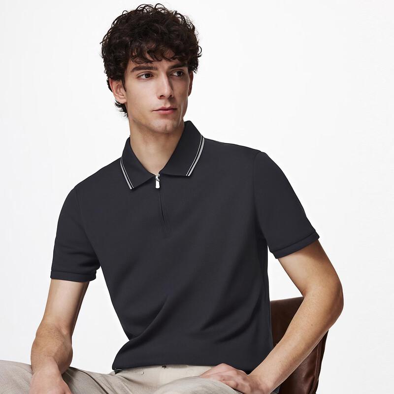 Men's 100% Cotton Half-Zip Polo T-Shirt