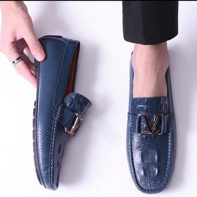 Nouvelles Chaussures Décontractées en Cuir de Vachette et Cuir de Crocodile Grande Taille pour Hommes