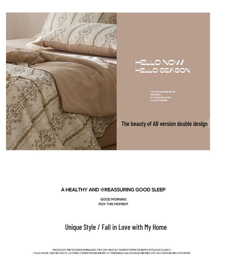 2026 Spring/Summer French Chic Cotton Linen Cooling Quilt for Dorms and Homes