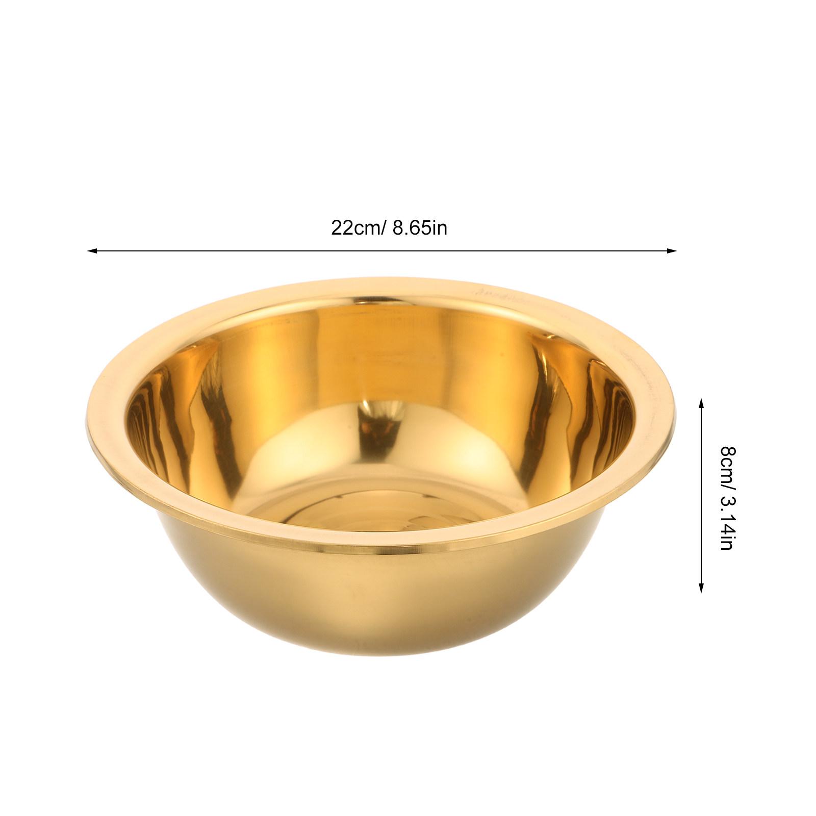 

2Pcs Stainless Steel Wash Basin Bowl Thickened Gold Finish Multipurpose Metal Mixing Bowl for Salad Prep Fruit Washing Vegetable