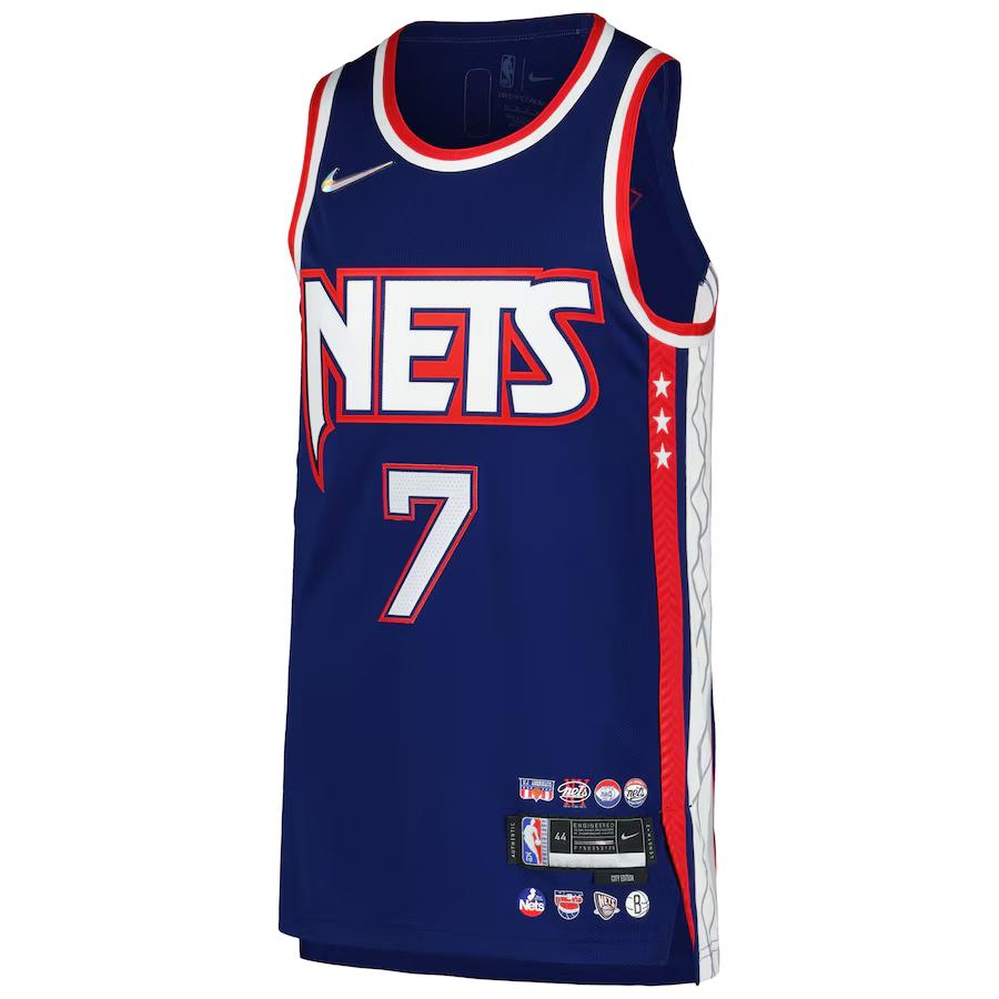 Nike NBA Kevin Durant Brooklyn Nets Basketball Jersey Unisex Blue DB3663-492 44