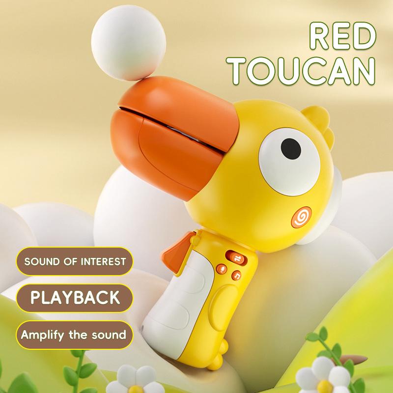 Cartoon Toucan Voice Changer: Children's Microphone & Amplifier Toy with Recording Feature