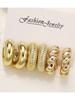 Fashion Classic Twist C Shape Earring Set For Women Tear Drop Design Gold Color Earrings Daily Workplace And Party Outfits Gifts