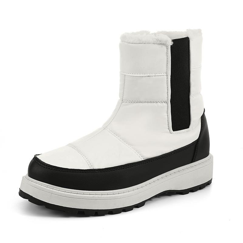 Snow boots women's high-top large-size velvet warm outdoor shoes overalls zipper hiking Northeast hiking shoes