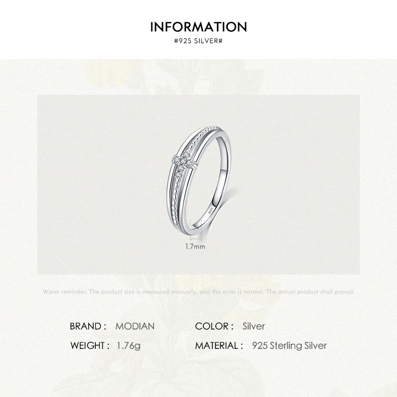 MODIAN 925 Sterling Silver prosta wiara krzyż pierścień dla kobiet rozmiar 5 6 7 8 9 ślubne pierścionki zaręczynowe dla kobiet biżuterii