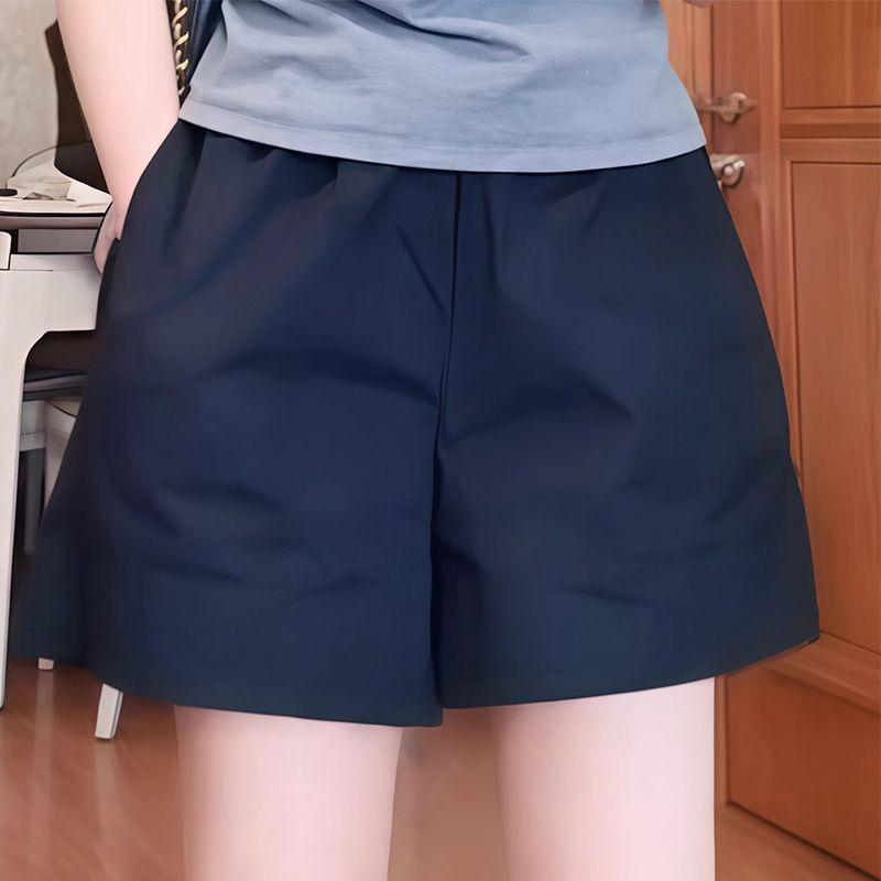 

Women s Plus Size Quick-Dry Ice Silk Sun Protection Wide-Leg Shorts - Slimming, Lightweight, and Loose-Fit Sports Pants for Summer M (80-100 Jin) темно-синий