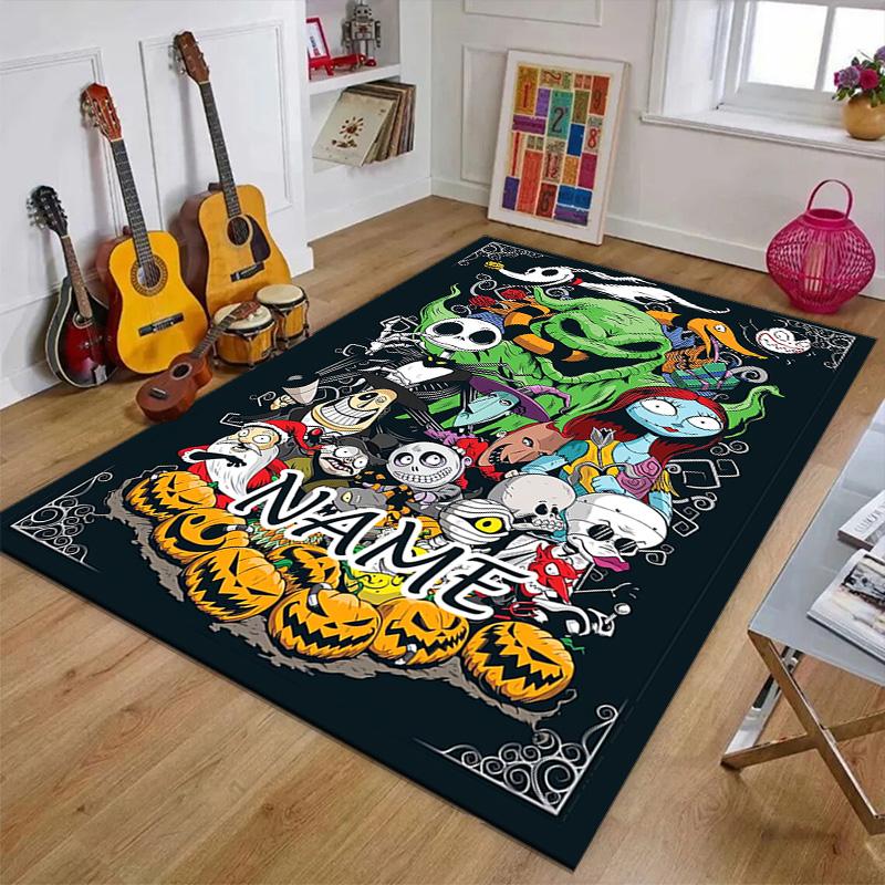 Custom Jack Mat Personalized Name, Polyester Washable Indoor Entryway Rug, Gift for Christmas, Easter, Thanksgiving Day