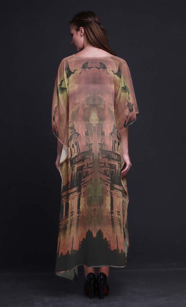 Phagun Mughal Monuments Ladies Kaftan Holiday Loungewear Maxi Dress Beach