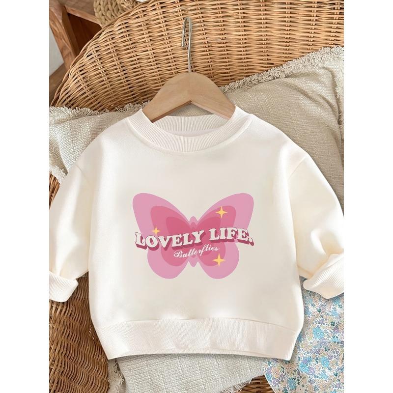 European sizes Spring and Autumn Baby Kid Comfortable Simple Printed Pattern Versatile Round Neck Hoodie