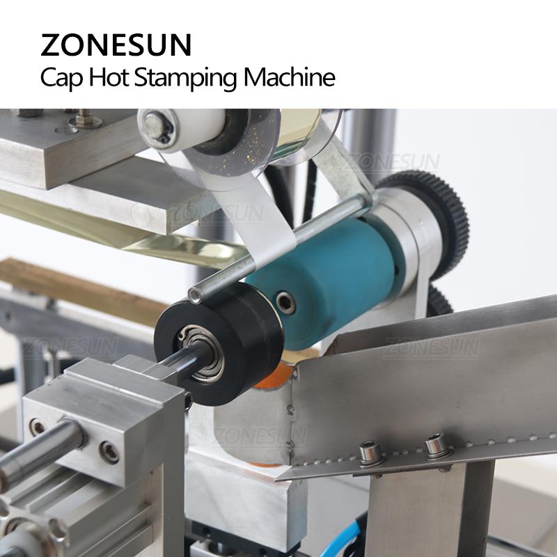 ZONESUN ZS-819R2A Automatic Sheet Feed Heat Press Machine Bottle Cap Hot Foil Stamping Machine With Cap Feeder