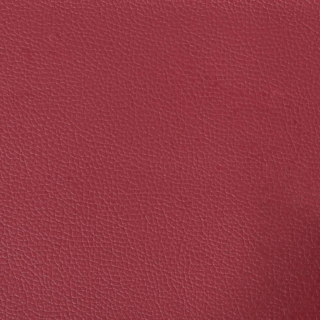 Chaise Longue with Cushions Burgundy Artificial Leather