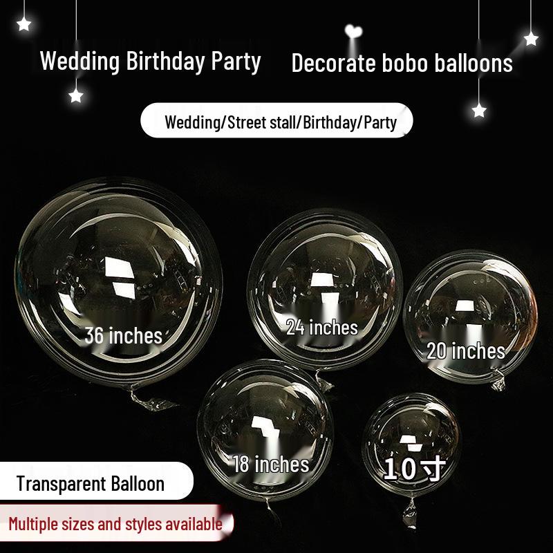 Transparent Bobo Balloons for Weddings & Birthday Celebrations - 18", 20", 24