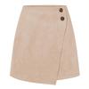 Suede Irregular Skirt Solid Color High-waisted Zipper Button Skirt Women