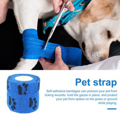 12 Rollen Haustiergurte mit Krallenmuster, selbstklebende Bandagenwickel, atmungsaktive, elastische Haustierwickel für Hunde und Katzen, Krallen, Knöchelverstauchungen und Schwellungen