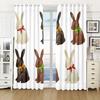 Easter Candy Cute Bunny High Blackout Curtains Holiday Decoration Curtain Living Room Bedroom Thick Blackout Drape Multicolor