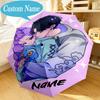 Custom Name Umbrella KPop Cartoon Umbrella 8-Frame for Travel, Camping, Casual Lightweight Portable, Essential for Family Gifts