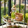 Häschen Pflanztopf Blume Niedliche Figur Harz Ornament Blumentopf für Rasen