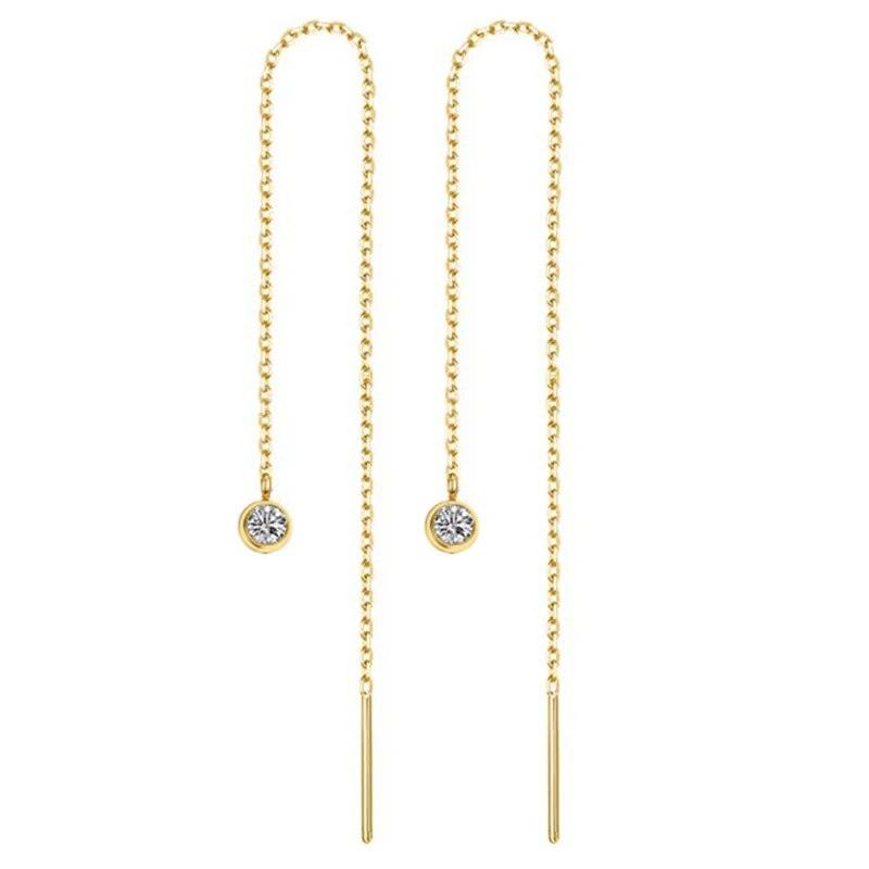 MinaMaMa Nerezová ocel Dlouhý tenký řetízek střapec kulička Hvězda motýlek náušnice pro ženy Náušnice navlékací nitě Módní šperky