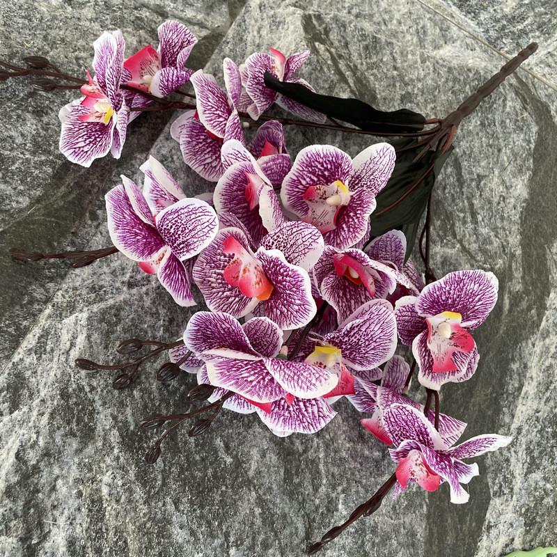 

Имитация букета орхидей для свадебного украшения, композиция для гостиной дома фиолетовый