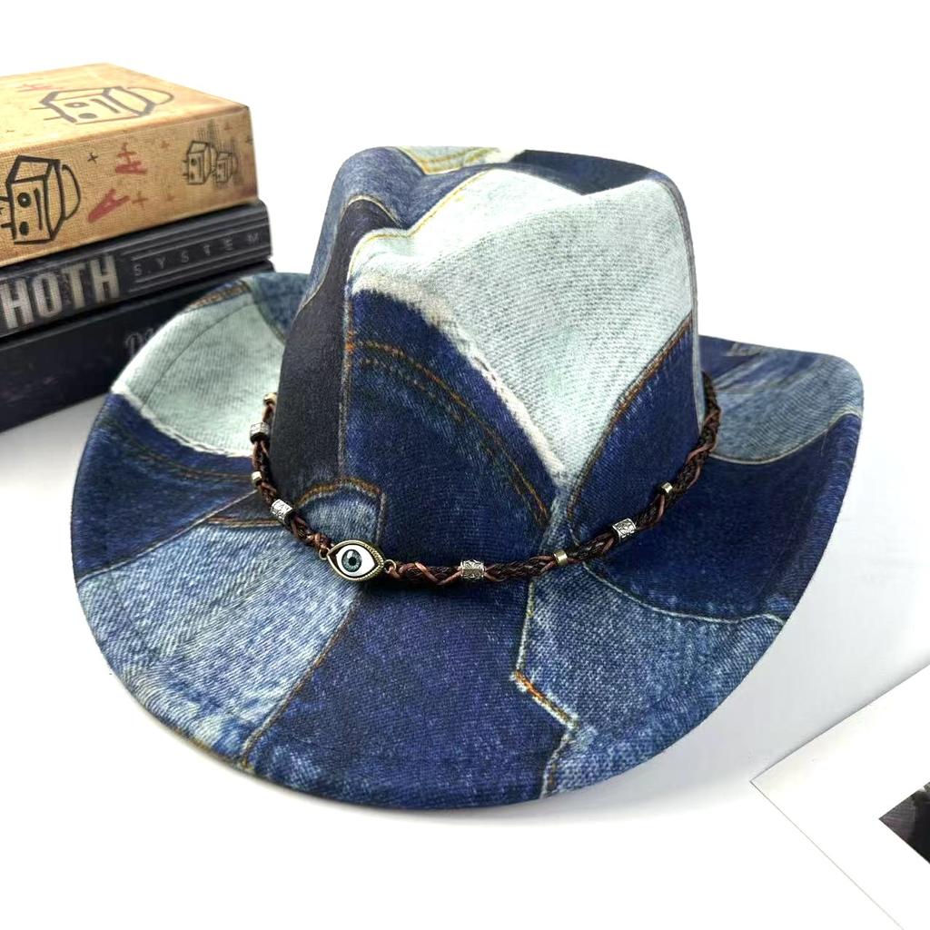 Retro Western Cowboy Hat Ethnic Style Street Shot Design Sense Top Hat Simple Travel Holiday Felt Hat Jazz Hat