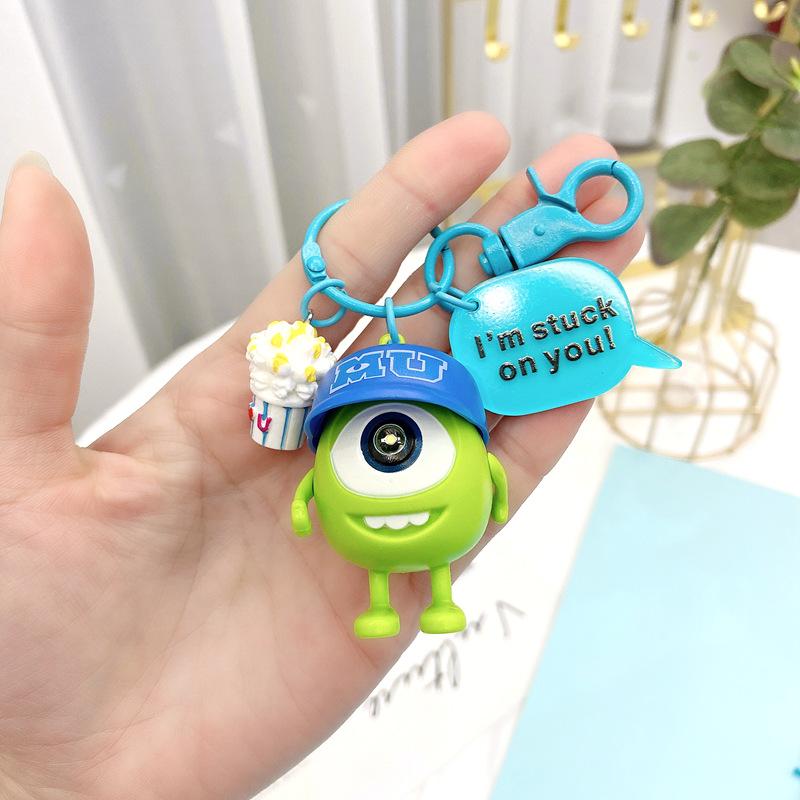Monster University Keychain Sound Pendant Big Eyed Boy Cartoon Creative Gift Car Keychain Pendant