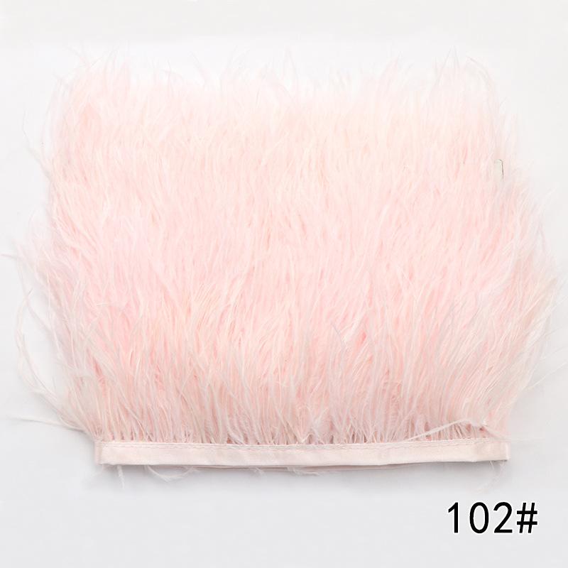 2M Ostrich Feather Cloth Edge 8-10 Cm Cuffs Clothing Skirt Decorative Accessories Color Ostrich Feather Cloth With Feathers