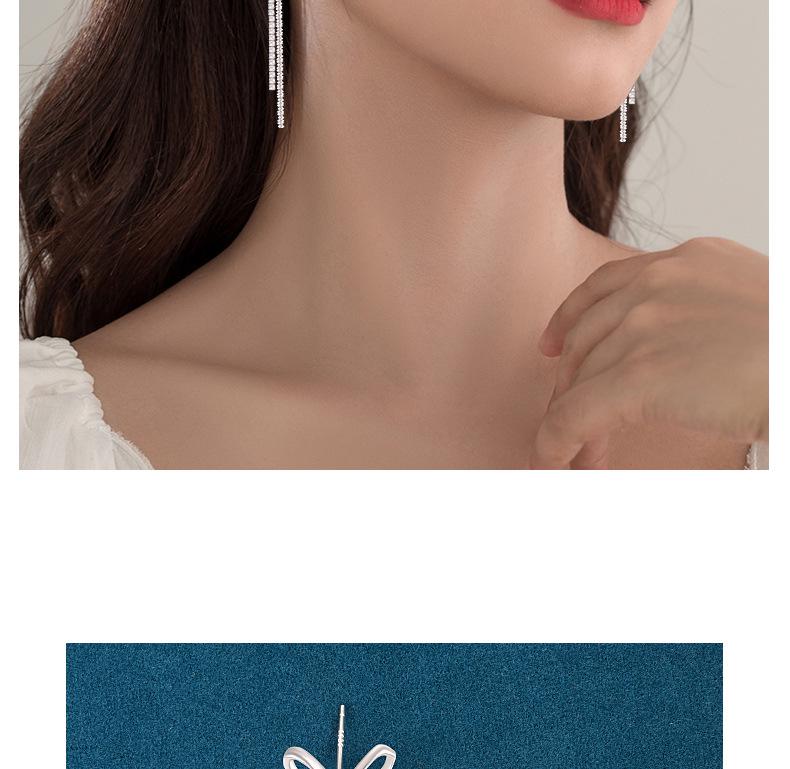 S925 Sterling Silver Bowknot Diamond Inlaid Long Tassel Earrings - Luxurious, Versatile Fashion Accessories for Women