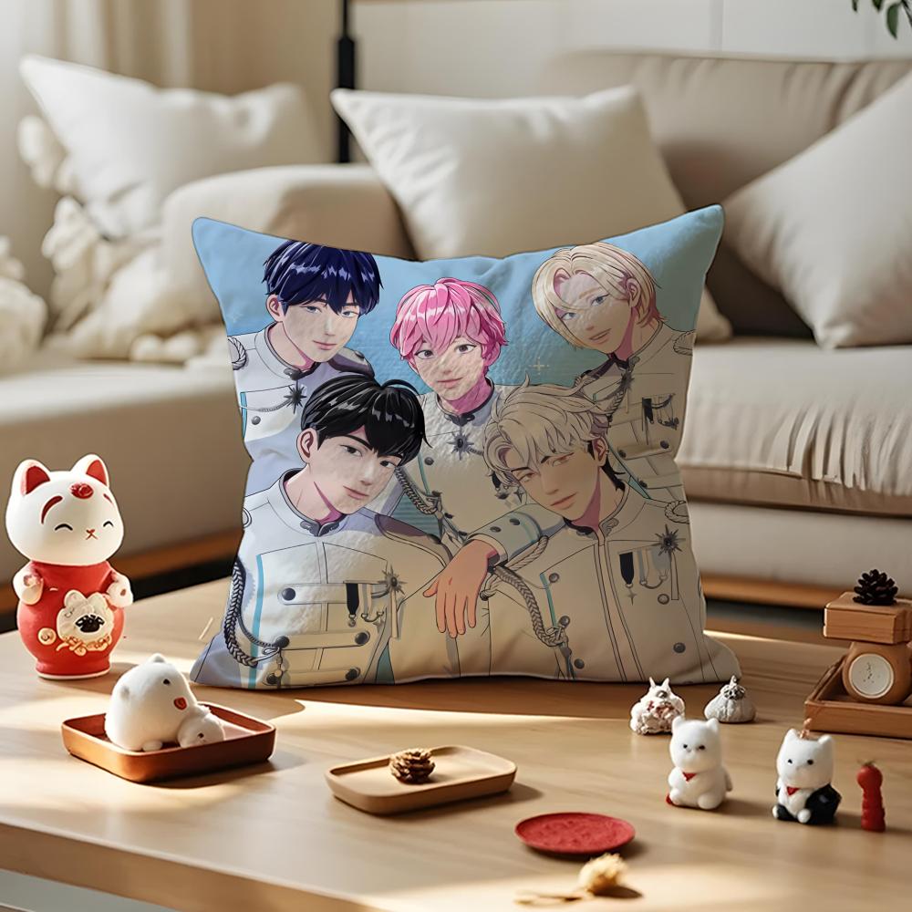 Kpop P-PLAVE Pillow Case Anti-dustmite Pillowcase Invisible Zipper Silky Short Plush Sofa Cushion Cover