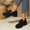 Women's Round Toe Loafers, Soft Sole Block Heel Casual Shoes